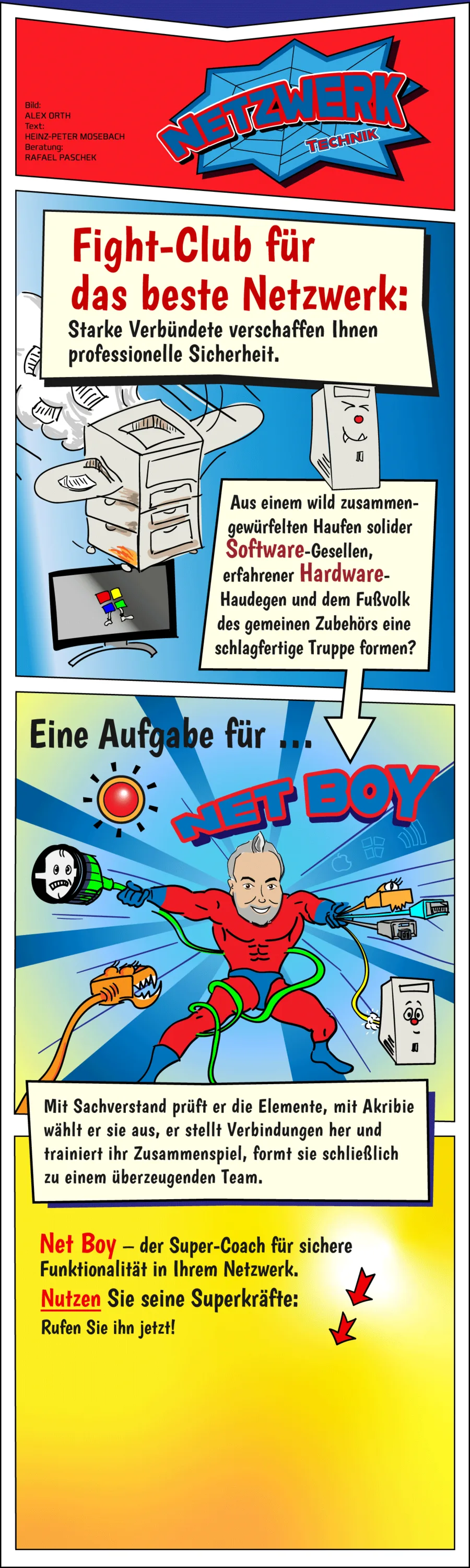 Comicseite: Fight-Club für das beste Netzwerk — Net Boy übernimmt