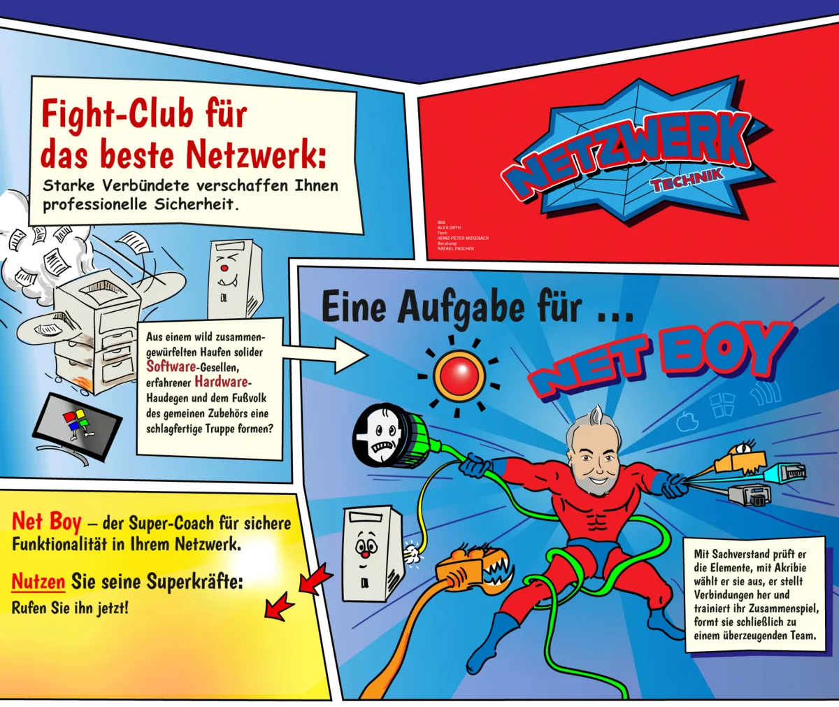 Comicseite: Fight-Club für das beste Netzwerk — Net Boy übernimmt